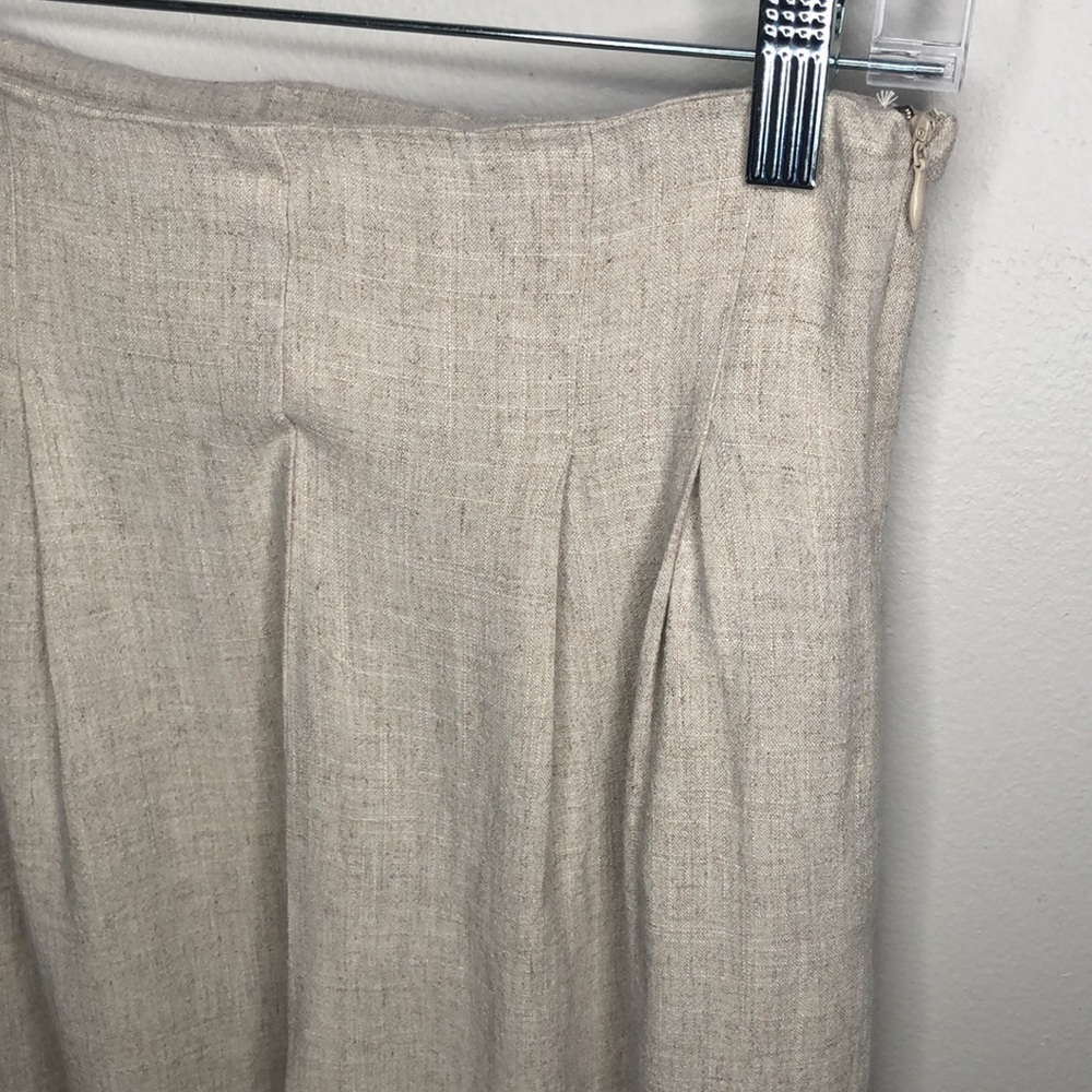 Oatmeal Beige Wide Leg Ankle High Waist Pant - Picture 6 of 10
